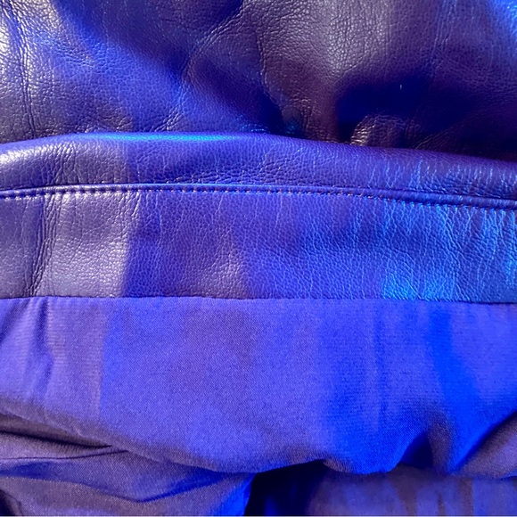 NEW REVOLVE Lovers and Friends Bardot Mini Dress Faux Leather Stretch Purple M - Picture 12 of 16